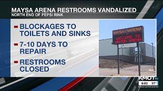 Vandalism prompts closure of pair of restrooms at Maysa Arena; won’t impact schedule